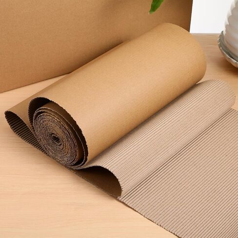 DOITOOL Corrugated Cardboard Roll 12 X 197 Inches Single Face Craft Paper for Packing Shipping Storage and Diy Projects Easy to Cut Versatile Protective Wrap in Saudi Arabia