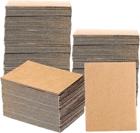 200 Pcs Premium Kraft Brown Corrugated Pads, 3.5x4.7 Inch 2mm Thick, Bulk Flat Cardboard Sheets Corrugated Cardboard Sheets for T-Shirts, Shipping, Mailing, Cardboard Crafts in Saudi Arabia