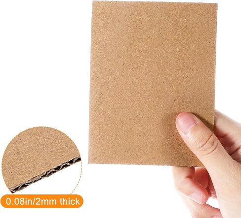 200 Pcs Premium Kraft Brown Corrugated Pads, 3.5x4.7 Inch 2mm Thick, Bulk Flat Cardboard Sheets Corrugated Cardboard Sheets for T-Shirts, Shipping, Mailing, Cardboard Crafts in Saudi Arabia