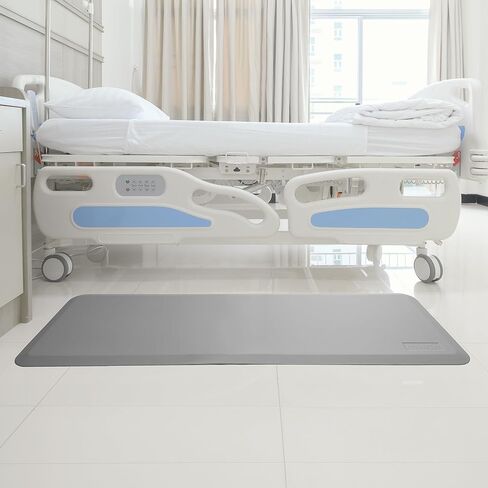 Made Medical 73" x 24" Bedside Non-Slip Fall Mat for Elderly - Fall Prevention Anti-Skid Pad with Beveled Edge Anti-Fatigue Floor Mat, Gray in Saudi Arabia