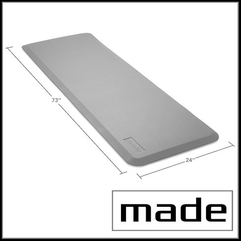 Made Medical 73" x 24" Bedside Non-Slip Fall Mat for Elderly - Fall Prevention Anti-Skid Pad with Beveled Edge Anti-Fatigue Floor Mat, Gray in Saudi Arabia