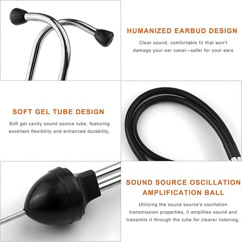 Sun Walker Car Mechanic Stethoscope, Precision Stethoscope Engine Diagnostic Kit with Extended Probe, Professional Automotive Sensitive Hearing Tool for Cars Trucks Motorcycles in Saudi Arabia