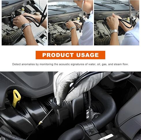 Sun Walker Car Mechanic Stethoscope, Precision Stethoscope Engine Diagnostic Kit with Extended Probe, Professional Automotive Sensitive Hearing Tool for Cars Trucks Motorcycles in Saudi Arabia