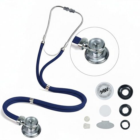 Sprague Rappaport Stethoscope with Dual-sided Chestpiece for Doctors, Nurses, EMTs and Medical Students, Soft Eartips and Tubing (Titanium Gold) in Kuwait