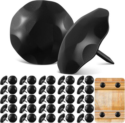 50 Pcs 1 Inch Large Iron Clavos Decorative Nails Iron Antique Clavos Fasteners Ornamental Rustic Accent for Wood Doors, Shutters, Faux Wood Beams, Gates and Furniture (Bronze, Round) in Kuwait