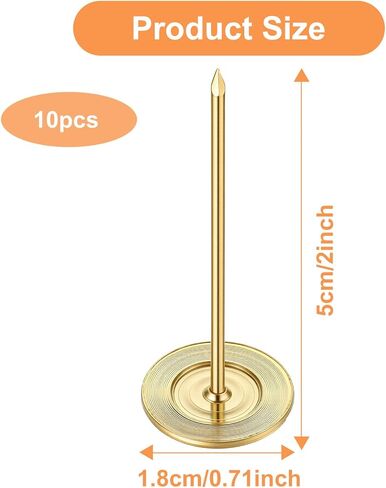 10 PCS Long Push Pins, Long Thumb Tacks, 18mm × 50mm Carpet Tacks, Gold Flat Head Furniture Nails, Decorative Thumb Tack for Sofa Headboards Wooden Box, 0.7 × 2 Inch Gold in Saudi Arabia