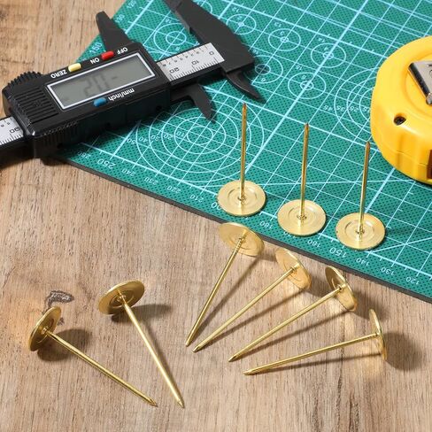 10 PCS Long Push Pins, Long Thumb Tacks, 18mm × 50mm Carpet Tacks, Gold Flat Head Furniture Nails, Decorative Thumb Tack for Sofa Headboards Wooden Box, 0.7 × 2 Inch Gold in Saudi Arabia