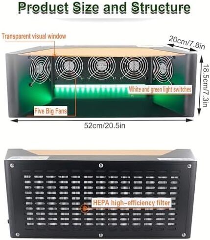 Vertical Laminar Flow Clean Bench - ISO 5 Cleanroom Hood, 5-Fan Filter Unit, Large Workspace for Lab Work & Phone Repair, Efficient Airflow & Filtration in Saudi Arabia
