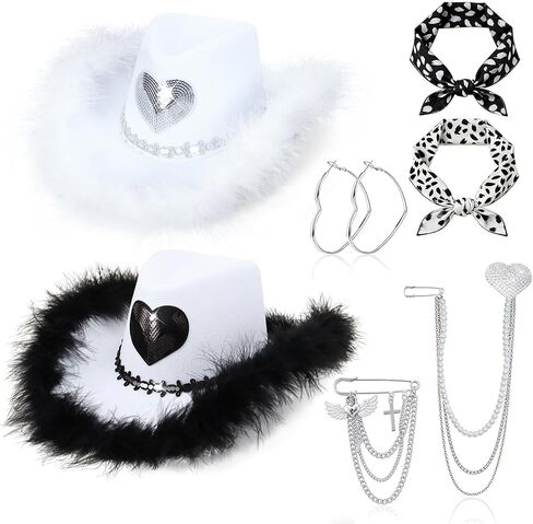 36 PCS Cowboy Hats and Bandanas Bulk for Women Men ، وحقائب هدايا حفلات رعاة البقر ، وأزياء الحفلات الغربية وملحقاتها للبالغين أطفال أزياء الحفلات الهالوين in Kuwait