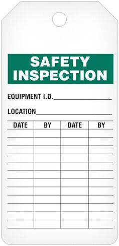 علامات فحص التصنيع من INCOM على لفة، فحص السلامة، مخزون DuraPly للخدمة الشاقة، مقاوم للماء والتمزق، أخضر على أبيض، 6.25 بوصة × 3 بوصة × 10 مل، 100 عبوة، RT8004C in Kuwait