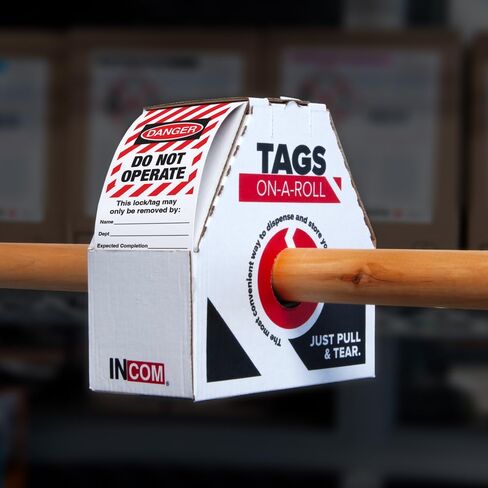 علامات فحص التصنيع من INCOM على لفة، فحص السلامة، مخزون DuraPly للخدمة الشاقة، مقاوم للماء والتمزق، أخضر على أبيض، 6.25 بوصة × 3 بوصة × 10 مل، 100 عبوة، RT8004C in Kuwait