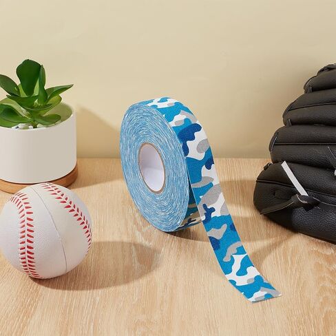 27.43 Yards Blue Camo Tape Cool Camouflage Pattern Athletic Sport Muscles Protective Non Slip Ice Hockey Pucks Skiing Stick Bat Racket Grip Polycotton Duct Tapes for DIY Craft Supply Box in Saudi Arabia