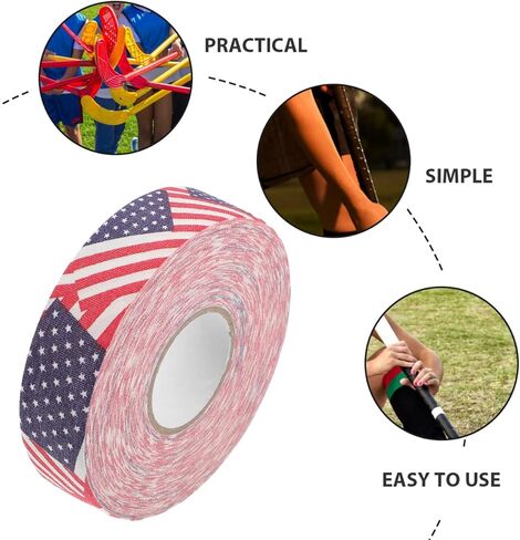 IMIKEYA USA Flag Hockey Tape: 1 Roll 2.5CMx25M Non-Slip Grip Tape Hockey Stick Tape Sweat-Absorbent Cloth Adhesive Sports Tape for Hockey Stick Blade Lacrosse Baseball in Saudi Arabia