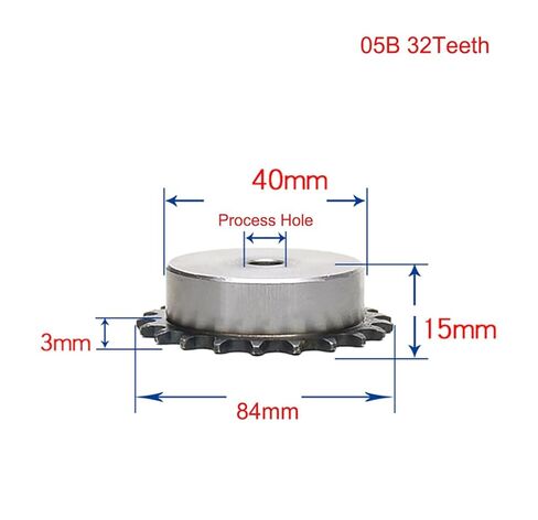 الصلب الثقيلة موتور ترس ترس 05B سلسلة محرك ضرس 32 عملية الأسنان ثقب الأسطوانة والعتاد الملعب 8 مللي متر عجلة صناعية in Kuwait