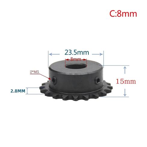 Steel Heavy Duty Motor Pinion Gear Bicycle Chain Gear 45# Steel 10 Teeth Industrial Sprocket Wheel with Top Wire Bore 5mm 6mm 8mm 10mm(8mm) in Saudi Arabia