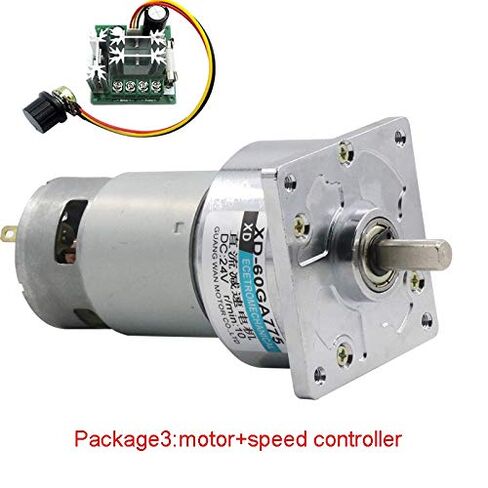 Powerful Micro Permanent Magnet High Torque 24V DC Gear Electronic Starter, 12 Volt Slow Low Speed Adjustable Speed Reversed, Accessories : 24v 400rpm, Voltage : Package5 in Kuwait