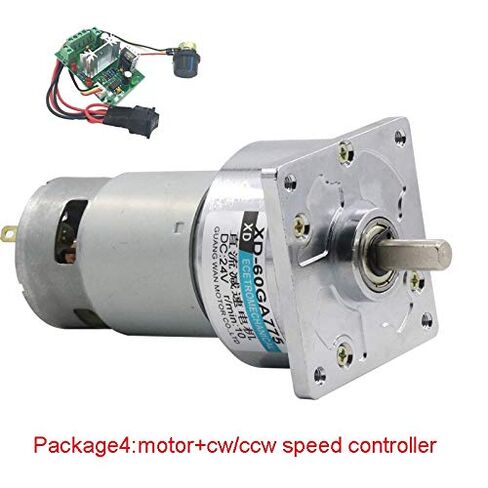 Powerful Micro Permanent Magnet High Torque 24V DC Gear Electronic Starter, 12 Volt Slow Low Speed Adjustable Speed Reversed, Accessories : 24v 400rpm, Voltage : Package5 in Kuwait