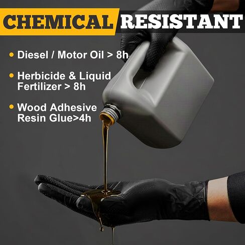 TitanFlex Heavy Duty Black Industrial Nitrile Gloves with Raised Diamond Texture, Latex Free (6mil/8mil) in Saudi Arabia