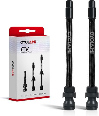 Tubeless Presta Valve Stem 65mm Super Light Aluminum Alloy Presta Valve Stem Kit Tubeless Tire Valve Stems for Road, Mountain,Gravel Bikes Black(Pair) (65MM) in Kuwait