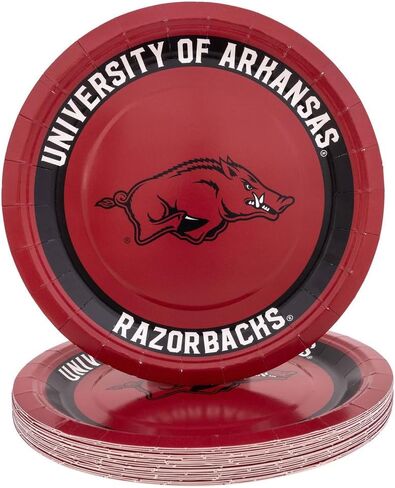 Desert Cactus University of Arkansas Paper Plates UARK Razorbacks 20 Count 9 inch Round Plates for Tailgates, Parties, Graduation and Events (Design A) in Saudi Arabia
