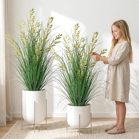النباتات الاصطناعية القمح الاصطناعي مصعوم النباتات النباتية المصطنعة النباتات النباتية مزيفة النباتات الطول المزيف طويل القامة مناسبة لديكور المنزل الداخلي في الهواء الطلق شرفة الشرفة ديكور （47in 1pcs in Kuwait