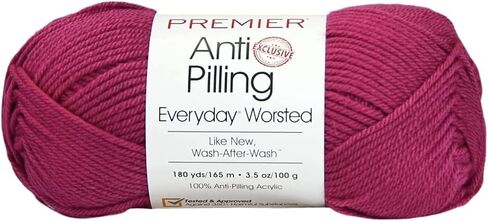 Premier Yarns Anti-Pilling Everyday Worsted Yarn, Soft Acrylic Yarn, Ideal Yarn for Crocheting and Knitting, Machine Washable, 180 yds, Rust in Kuwait
