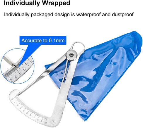 Dental Wax Caliper – Precision Measuring Tool for Wax, Rubber, Metal & Leather Sheets (0-10mm) – Spring Action, Dual-Sided Engraved Scale, Stainless Steel(2Pcs) in Saudi Arabia