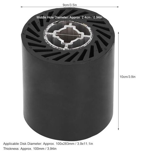 Rubber Polishing Wheel, Wire Drawing Machine Accessory, 90x100mm, Black - High Strength Hard Rubber, Low Noise Operation, Suitable for Stainless Steel Polishing in Saudi Arabia
