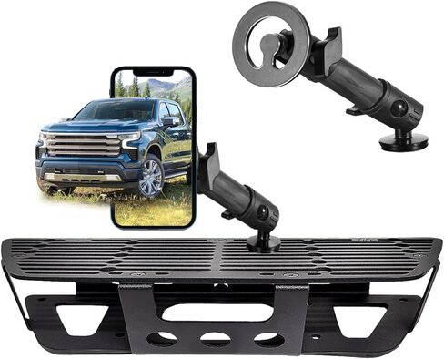 2024 2025 Silverado 1500 Magnetic Phone Mount Compatible with 2022 2023 2024 2025 Chevy Silverado GMC Sierra Accessories Metal Cell Phone Holder Dash Platform Mount(No-Drill Installation) in Kuwait