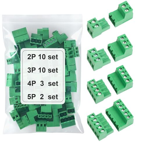 25Set 5.08 مللي متر الملعب المسمار محطة كتلة موصل للتوصيل (2Pin 3Pin 4Pin 5Pin) ، ل فينيكس التوصيل لكابل 28-12AWG in Kuwait