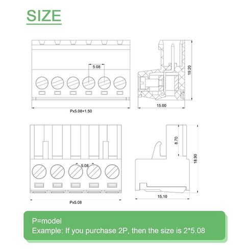 25Set 5.08 مللي متر الملعب المسمار محطة كتلة موصل للتوصيل (2Pin 3Pin 4Pin 5Pin) ، ل فينيكس التوصيل لكابل 28-12AWG in Kuwait