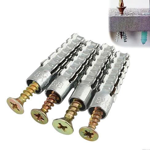 60 Pack Hollow Wall Anchor with Screws,Loose Hinge Hole Repair Kit for Concrete Wall, Metal Expansion Bolt for Drywall (5/16 inch) in Kuwait