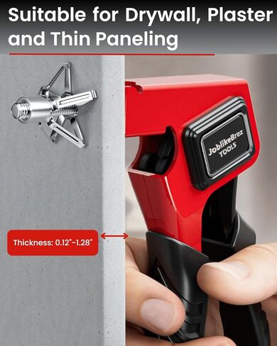 مسامير مولي للجدران الجصية للجدران الجافة (0.12 بوصة - 1.28 بوصة)، 36 قطعة في 5 أحجام، مرساة جدارية مجوفة شديدة التحمل مع أداة إعداد، تحمل ما يصل إلى 55 رطلًا للتلفزيون، وقضبان الستائر، والمرايا، ورفوف المناشف (أحمر) in Kuwait