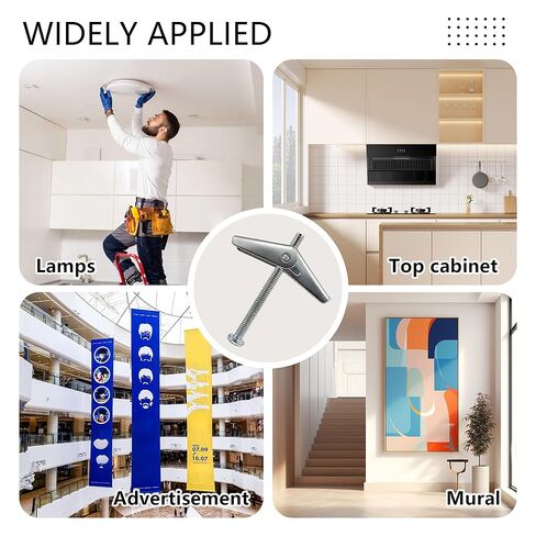 28 Sets Hollow Wall Anchors, Toggle Bolts, Wing Nuts Heavy Duty Metal Drywall Anchor Kit 3 Sizes Butterfly Anchors and Screws for Drywall Ceiling Hang Shelves Hollow Wall (1/8, 3/16, 1/4) in Saudi Arabia