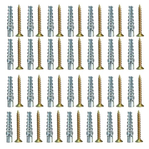 Heavy Duty Wall Anchors and Screws Kit, 50 Sets/100 Pieces, for Concrete, Hollow and Wooden Wall Mounting (8MM 50sets) in Saudi Arabia
