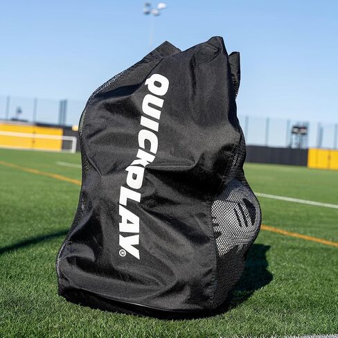 QUICKPLAY 10 Ball Soccer Bag - Soccer Ball Bag for 10 Balls, Portable Football Ball Carry Bag with Breathable Mesh Panels, Durable Soccer Equipment Storage for Training in Saudi Arabia