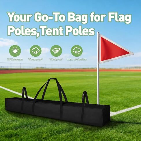 حقيبة تخزين علم الزاوية شديدة التحمل بطول 5 أقدام - طول 60 بوصة × عرض 6 بوصة × ارتفاع 6 بوصة حقيبة مقاومة للماء لأعمدة الرشاقة وعصي التدريب وأعلام حماية الألوان والمعدات الميدانية in Kuwait