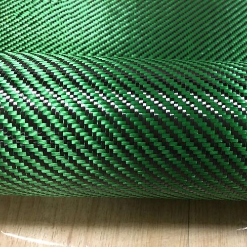 100 سنتيمتر * 50 سنتيمتر ألياف الكربون الأخضر الأراميد الهجين قماش نسيج 3K ألياف الكربون ألياف الأراميد الخضراء 190gsm 0.2 مللي متر سمك in Kuwait