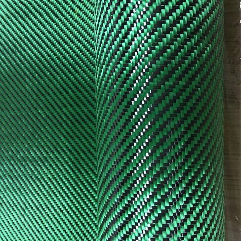 100 سنتيمتر * 50 سنتيمتر ألياف الكربون الأخضر الأراميد الهجين قماش نسيج 3K ألياف الكربون ألياف الأراميد الخضراء 190gsm 0.2 مللي متر سمك in Kuwait