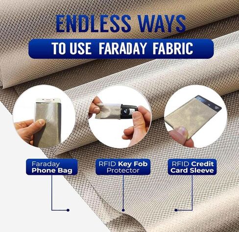 بطانيات EMF Shielding Faraday من القماش الموصل EMP لحماية المولدات، حجب إشارة EMP من الإشارة الخلوية، WiFi، Bluetooth، GPS، فضي - 1 متر in Saudi Arabia