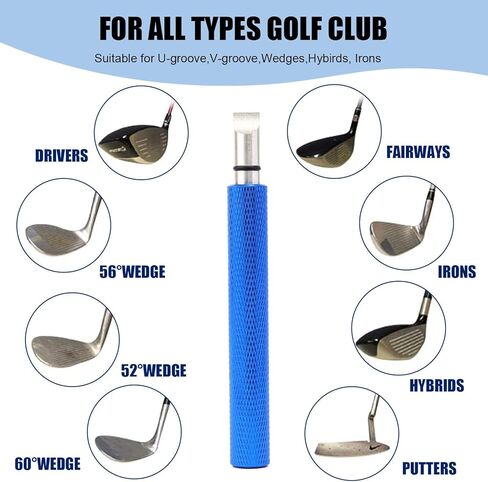 منظف ​​نادي الجولف، مبراة الأخدود مع طرف مبراة احتياطية، ملحقات حقيبة الجولف الأساسية للرجال باللون الأزرق in Kuwait