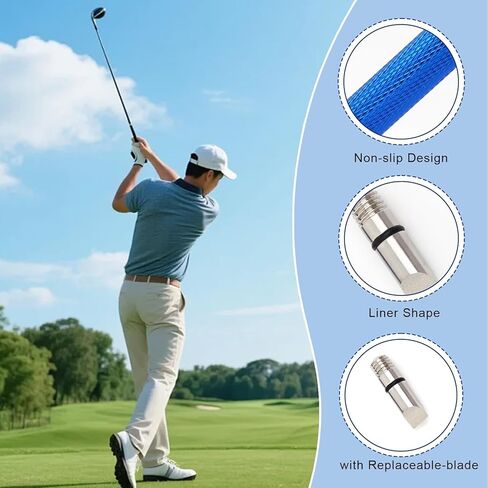 منظف ​​نادي الجولف، مبراة الأخدود مع طرف مبراة احتياطية، ملحقات حقيبة الجولف الأساسية للرجال باللون الأزرق in Kuwait
