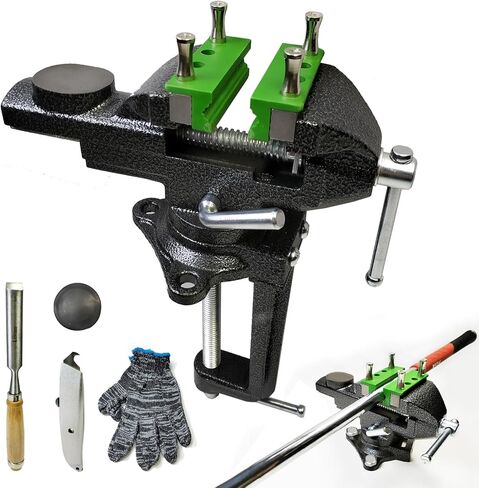 Golf Club Regripping Kit, Optional Professional or Basic Golf Grip Replacement Tools, 2-In-1 Bench Vise or Mini Table Vise, Fixed Rubber Clip, Hook Blade, Grip Tape Remover in Saudi Arabia