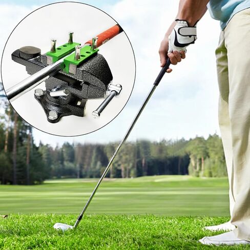 Golf Club Regripping Kit, Optional Professional or Basic Golf Grip Replacement Tools, 2-In-1 Bench Vise or Mini Table Vise, Fixed Rubber Clip, Hook Blade, Grip Tape Remover in Saudi Arabia