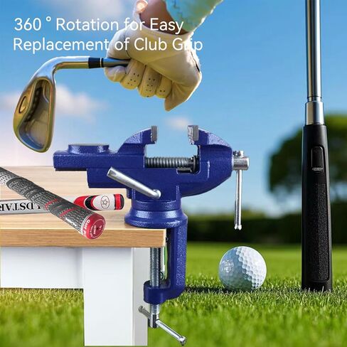 Golf Club Grip Kit, Golf Grip Removal Tool-Inlcudes Golf Grip Vise Clamp, 15 Pcs of Double-Sided Tape, Hook Knife for Regripping Golf Grips, Tape Stripping Tool in Kuwait