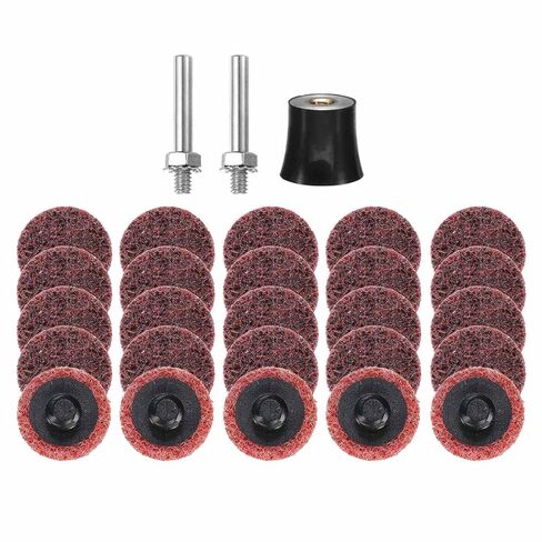 HARFINGTON 27pcs Quick Change Discs Set 1" Roll Lock Sanding Discs with 1/4" Shank Pad Holder Medium Grit Surface Conditioning Disc for Polish Rust Removal in Saudi Arabia