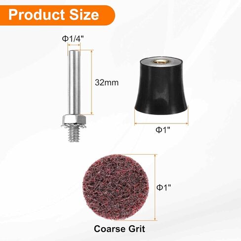 HARFINGTON 27pcs Quick Change Discs Set 1" Roll Lock Sanding Discs with 1/4" Shank Pad Holder Medium Grit Surface Conditioning Disc for Polish Rust Removal in Saudi Arabia