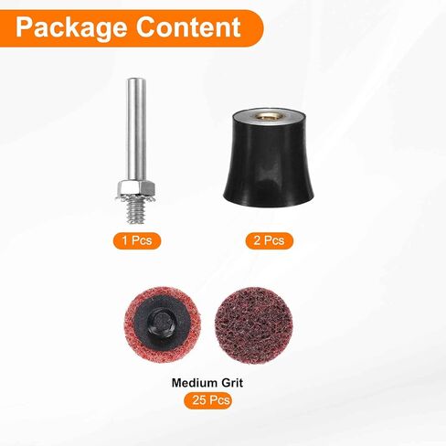 HARFINGTON 27pcs Quick Change Discs Set 1" Roll Lock Sanding Discs with 1/4" Shank Pad Holder Medium Grit Surface Conditioning Disc for Polish Rust Removal in Saudi Arabia