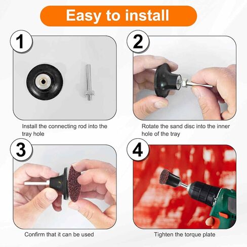 HARFINGTON 27pcs Quick Change Discs Set 1" Roll Lock Sanding Discs with 1/4" Shank Pad Holder Medium Grit Surface Conditioning Disc for Polish Rust Removal in Saudi Arabia