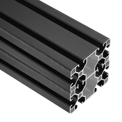 uxcell 2Pcs 250mm 4080 Aluminum Extrusion Profile, European Standard Anodized Linear Rail for 3D Printer Part, CNC Machine, Linear Rail Guide, Black in Saudi Arabia